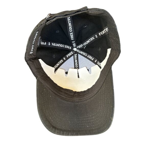 Free Country Black Adjustable Recycled Baseball Cap With Logo Patch - Picture 5 of 6
